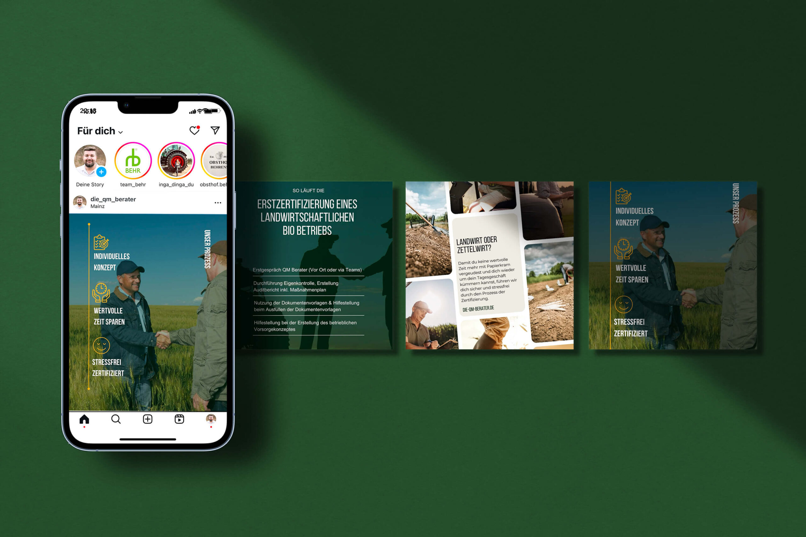 Die QM Berater Instagram Mockup Smartphone NOVA AND BOW Brand und Webdesign Yvonne Homann Isernhagen Hannover 2