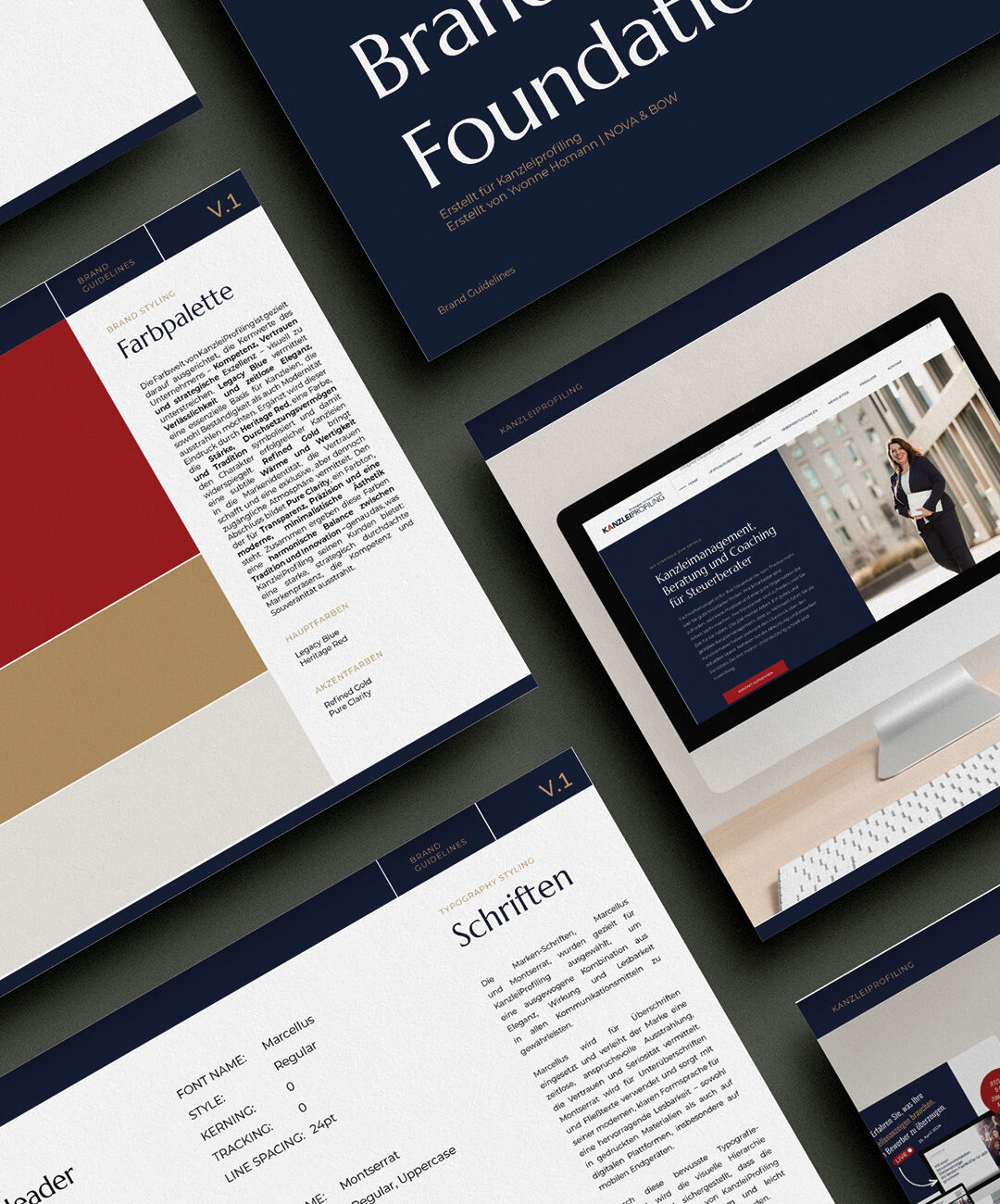 Kanzleiprofiling Portfolio Deckblatt Rebranding und Website Relaunch Brand und Webdesign NOVA AND BOW Yvonne Homann Isernhagen Hannover