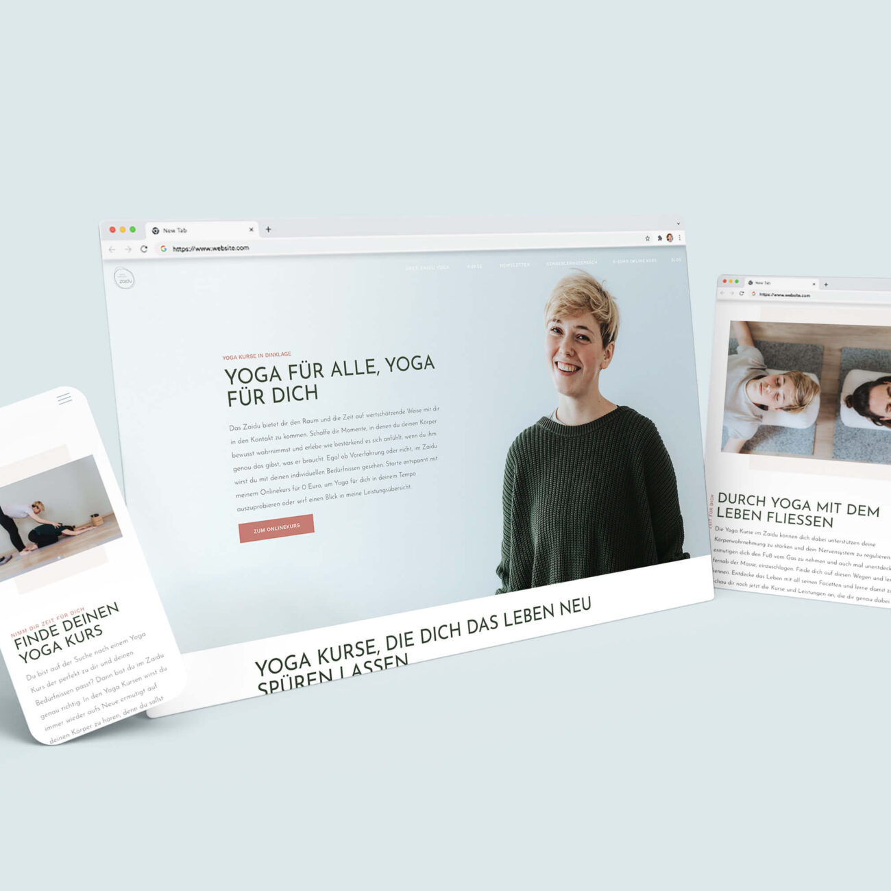 Zaidu Yoga Responsive Web Browser Mockups NOVA AND BOW Brand und Webdesign Yvonne Homann Isernhagen Hannover