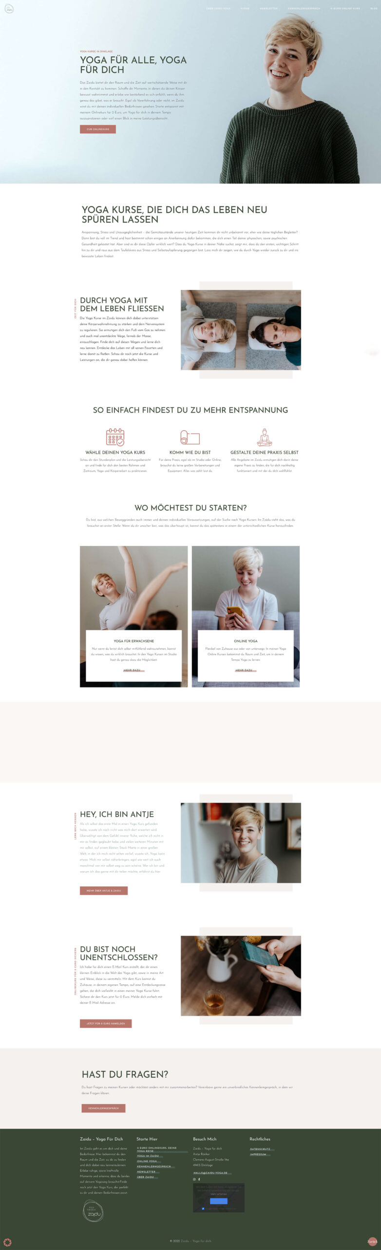 Zaidu Yoga Startseite Bild zum Scrollen NOVA AND BOW Brand und Webdesign Yvonne Homann Isernhagen Hannover (1)